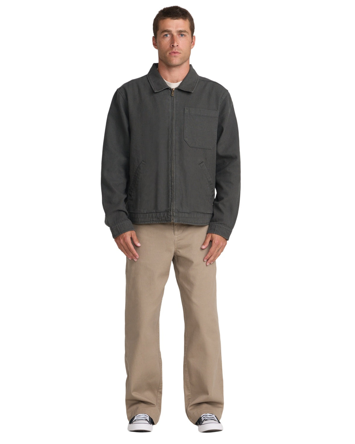 RVCA Dayshift 2 Jacket - Washed Black - on model, full length
