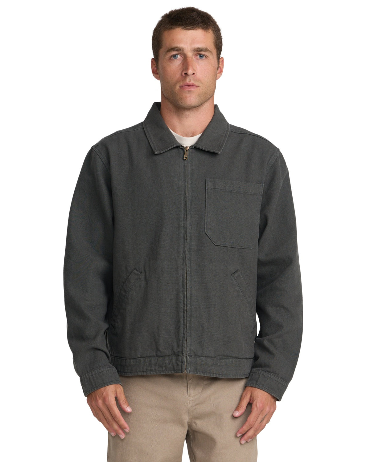 RVCA Dayshift 2 Jacket - Washed Black - on model, front