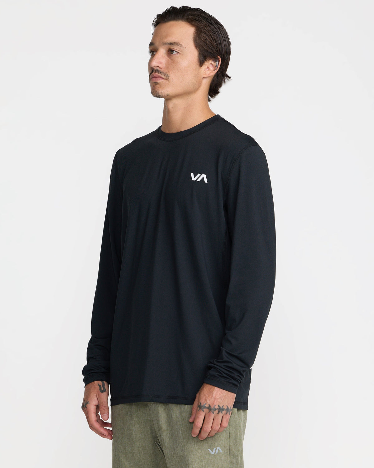 RVCA Sport Vent Long Sleeve T-Shirt - Black - on model, side