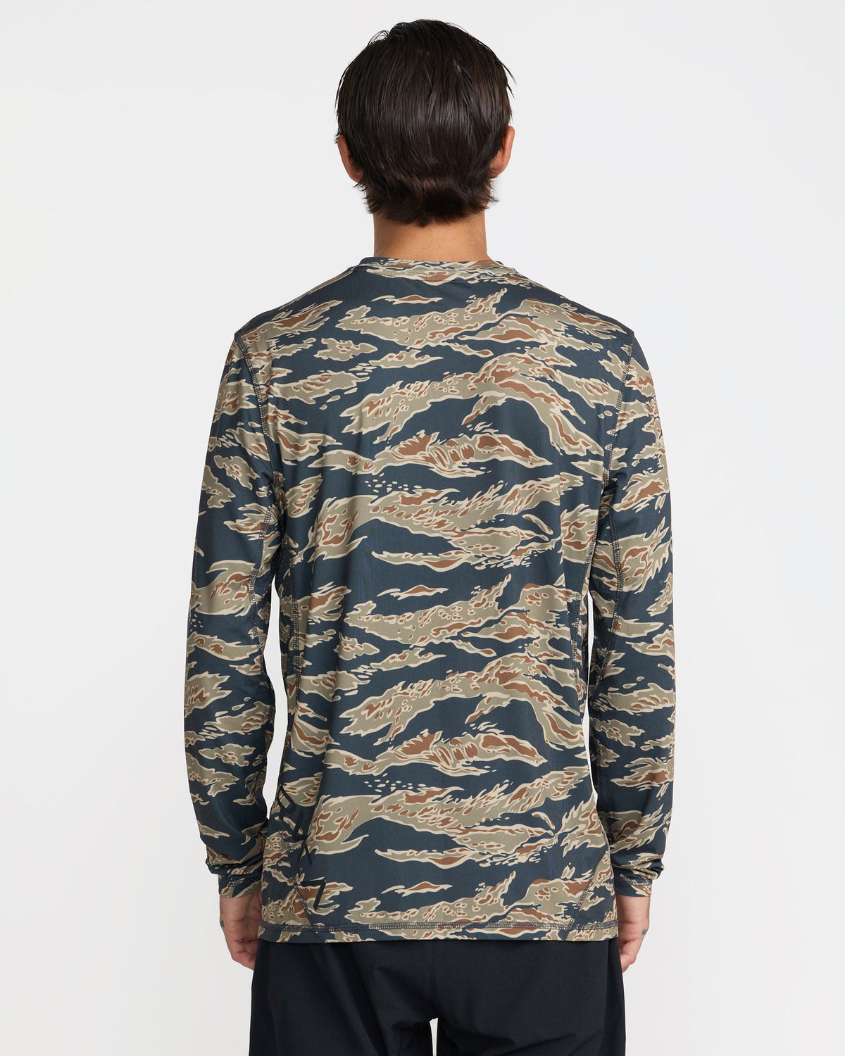 RVCA Sport Vent Long Sleeve T-Shirt - Tiger Camo - on model, back