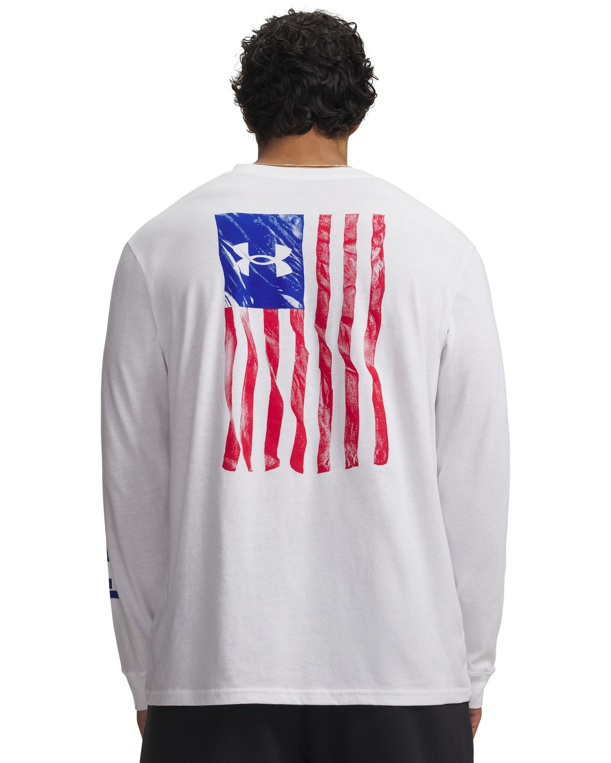 Under Armour Freedom Flag LS T-Shirt - White / Royal – back view