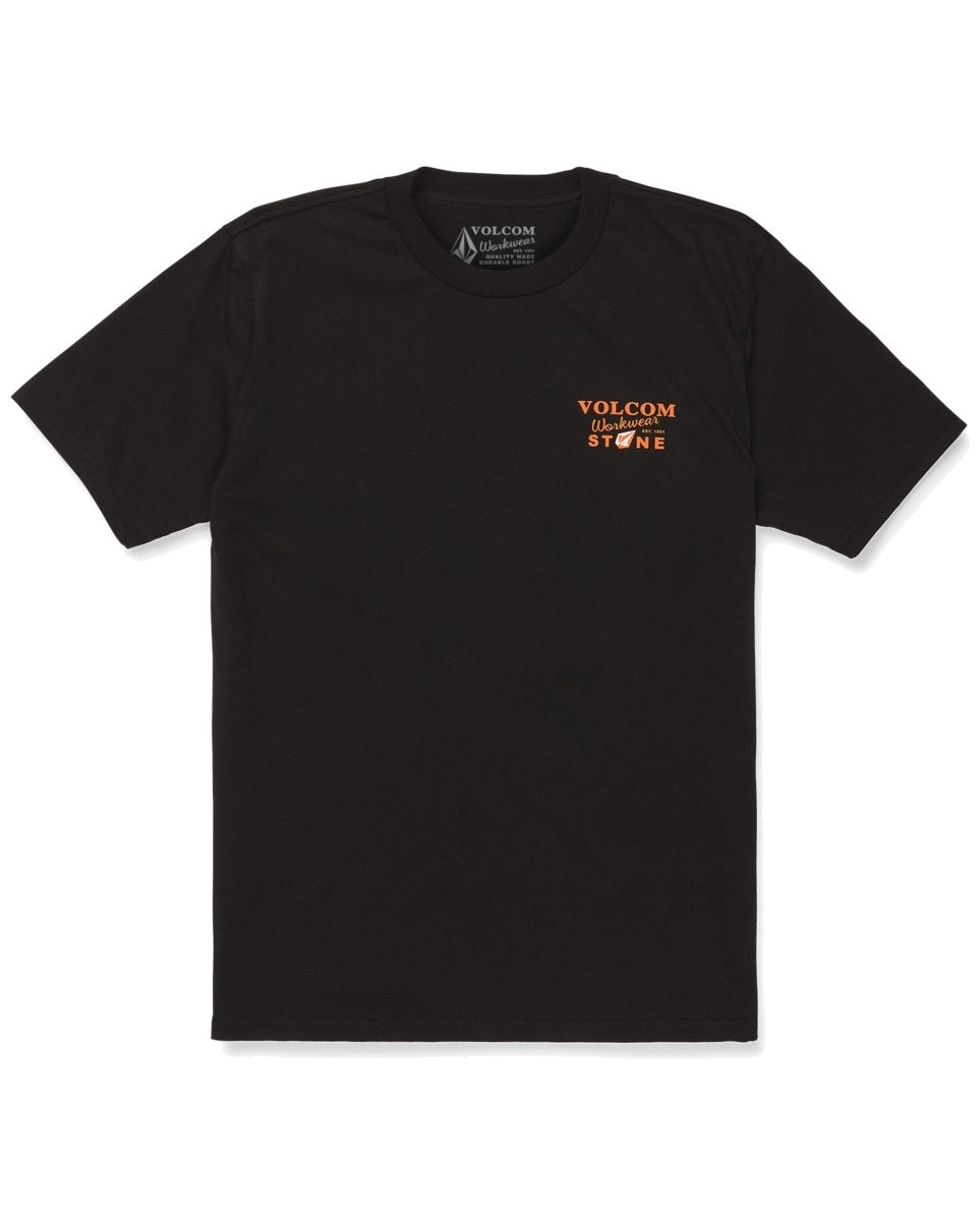 Volcom Stone Talon Workwear Men's Short Sleeve T-Shirt - Black - front