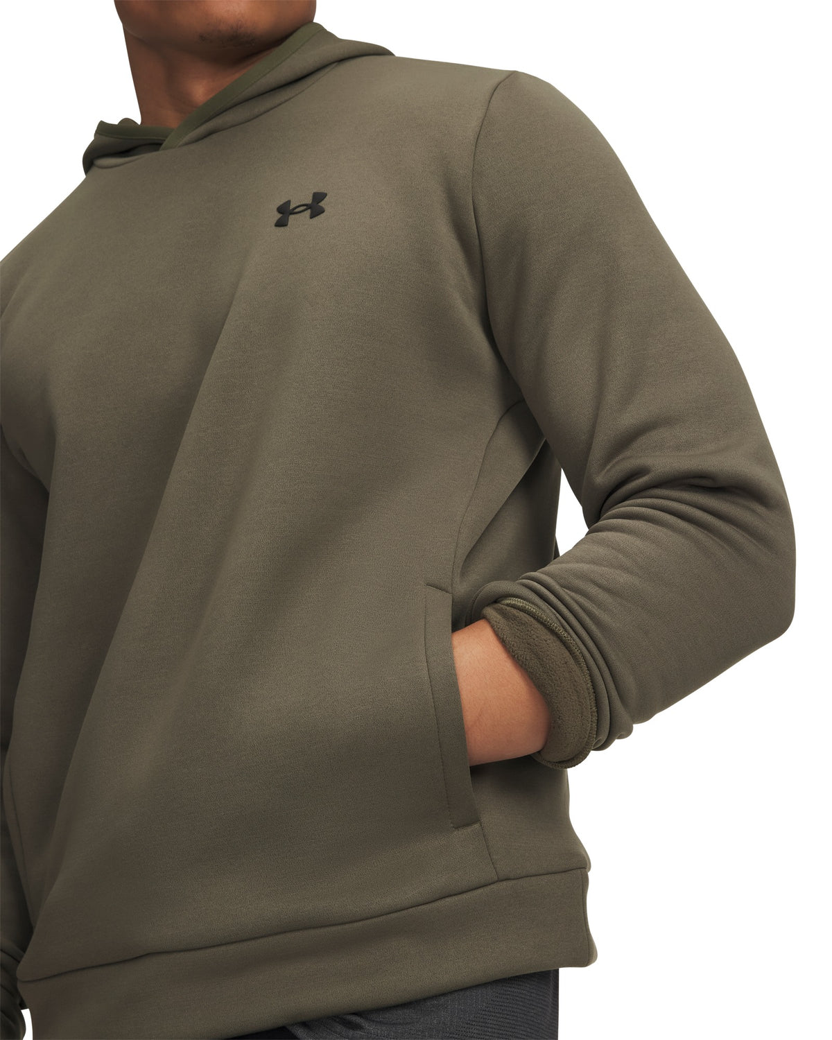 Under Armour Armour Fleece Hoodie - Marine OD Green / Black – detail view