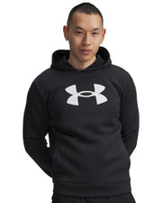 Under Armour Armour Fleece Big Logo Hoodie - Black / White - on model, front