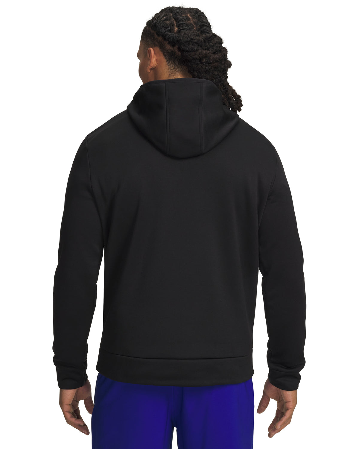 Under Armour Armour Fleece Big Logo Hoodie - Ultimate Black / Royal - on model, back
