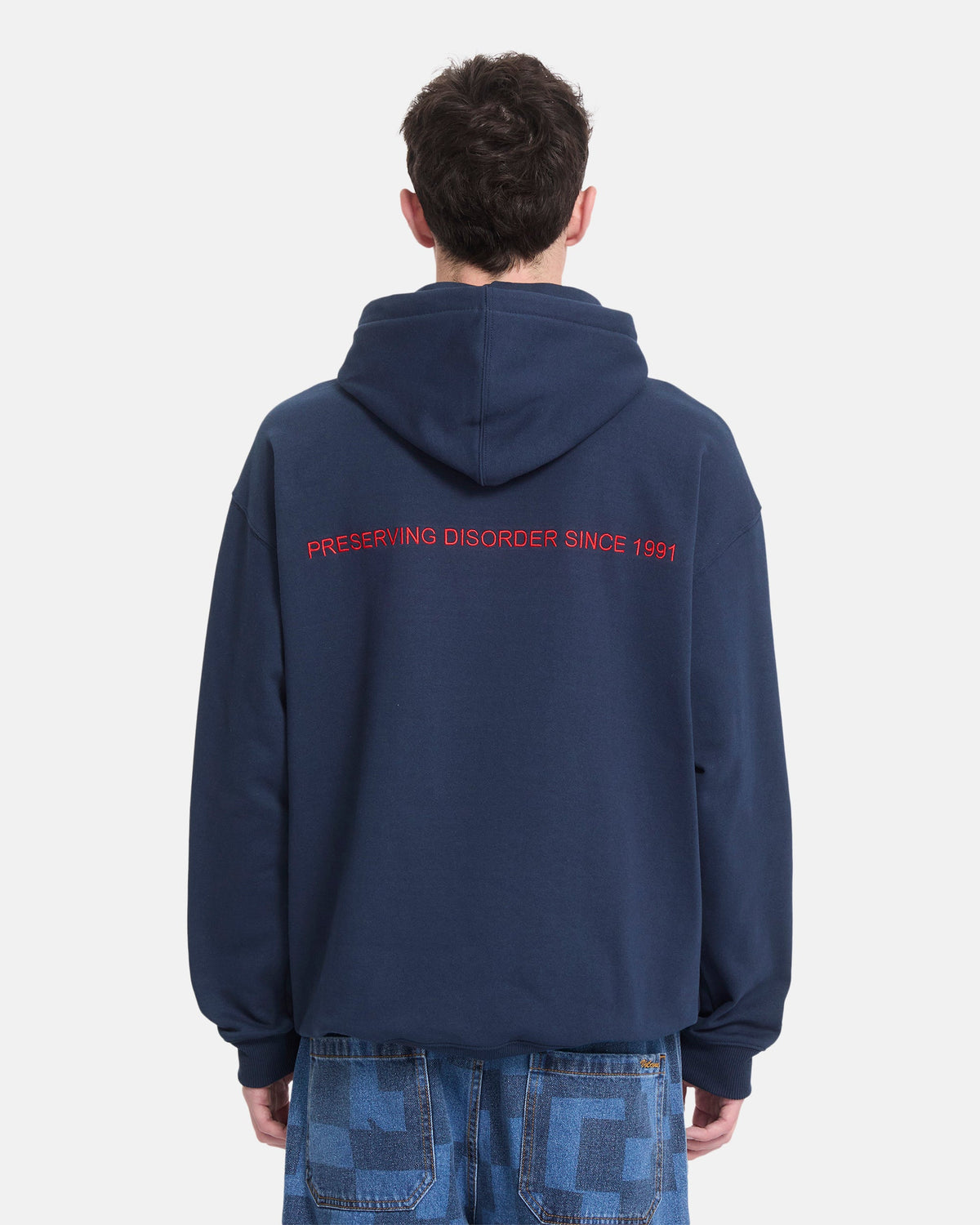 Volcom Featured Artist Antonio Carrau Men's Pullover Hoody - Marine - on model, back
