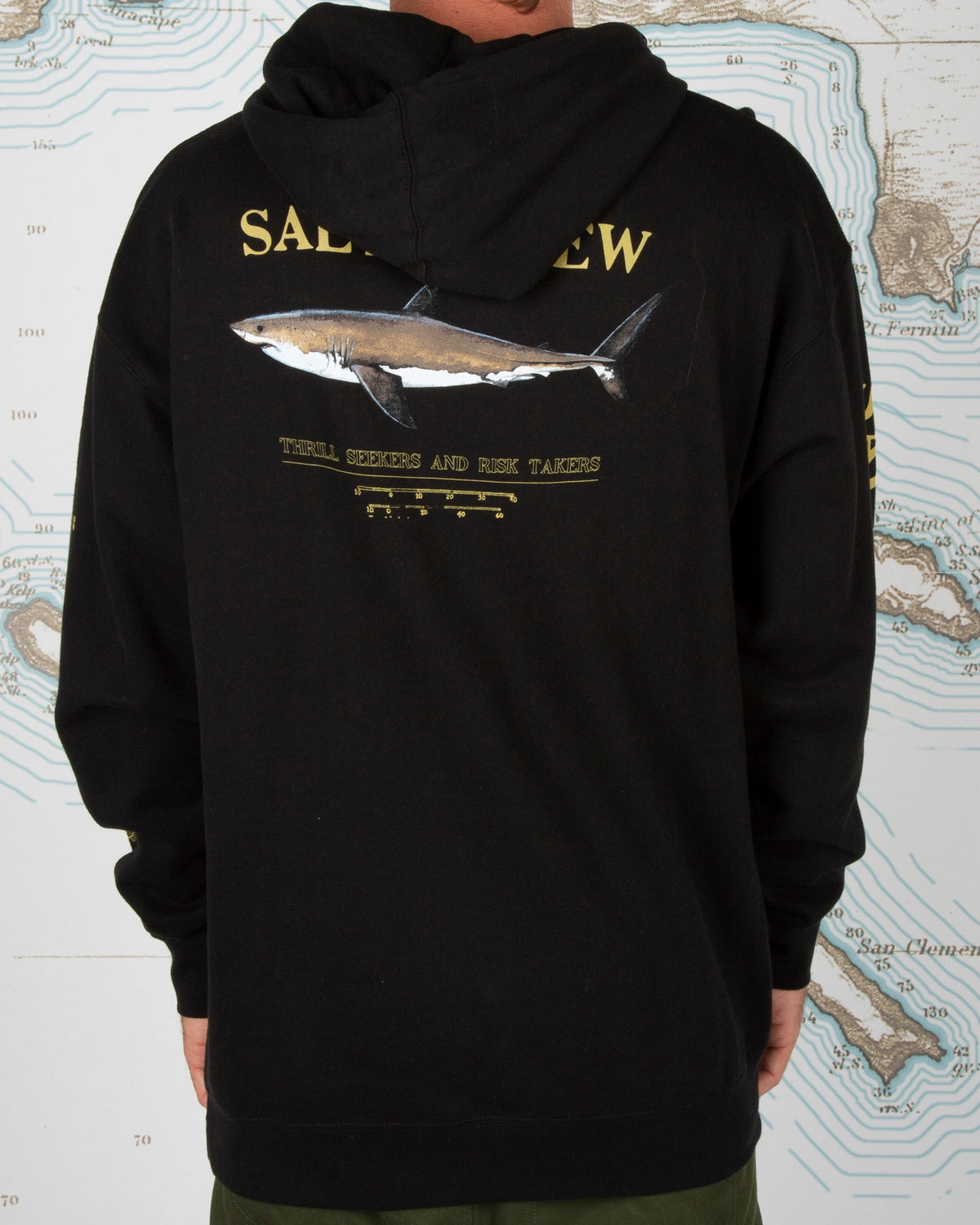 Salty Crew Bruce Pullover Hoody - Black – on model, back