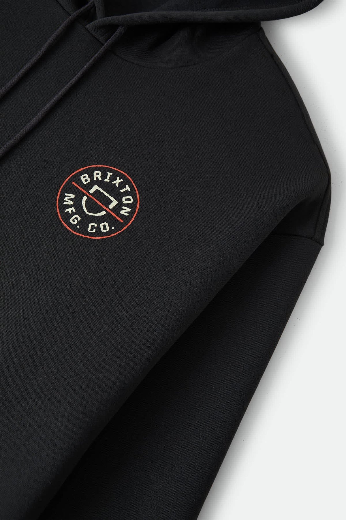 Brixton Crest II Hoodie - Black – chest crest detail