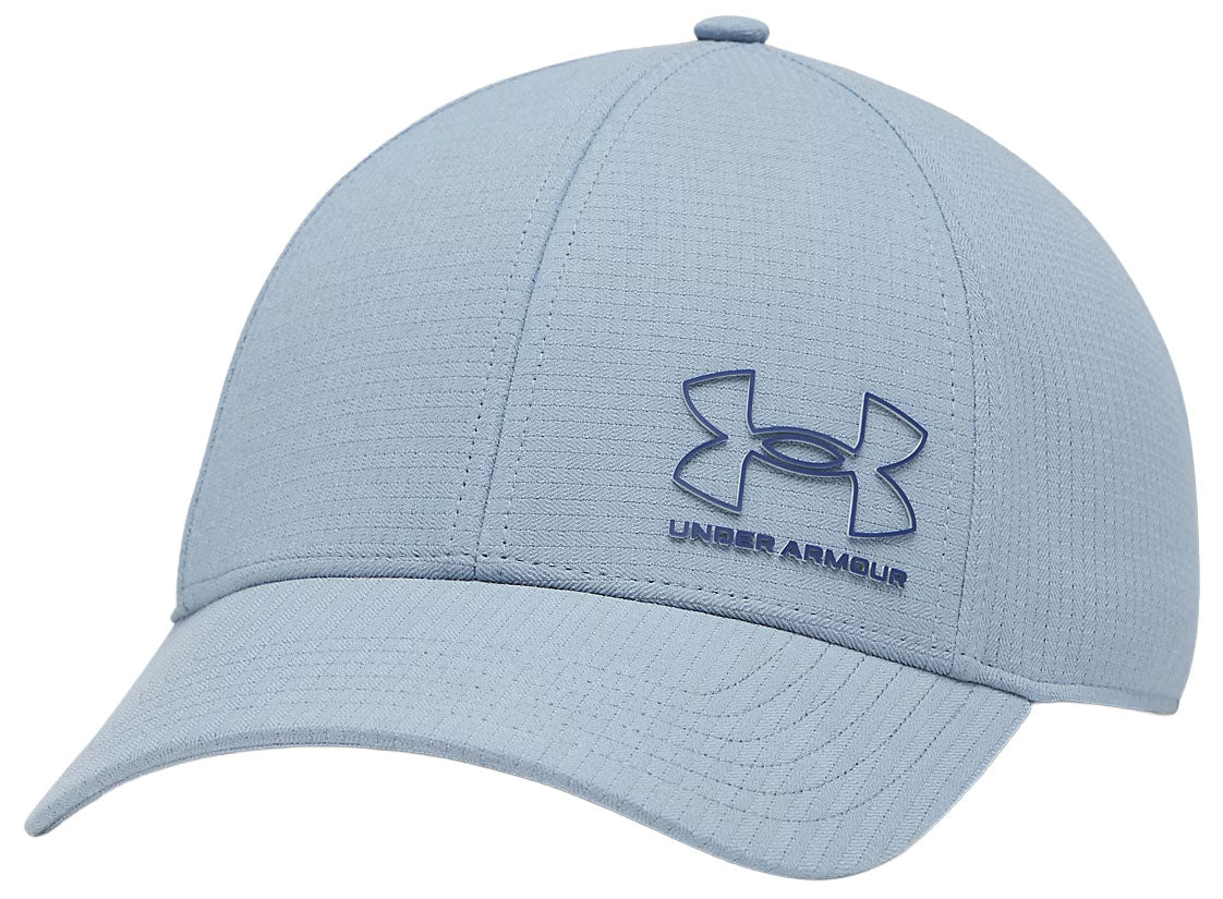Under Armour ArmourVent Low Men’s Stretch Fit Hat – Breathable Performance, Blue Wind / Blackout Navy