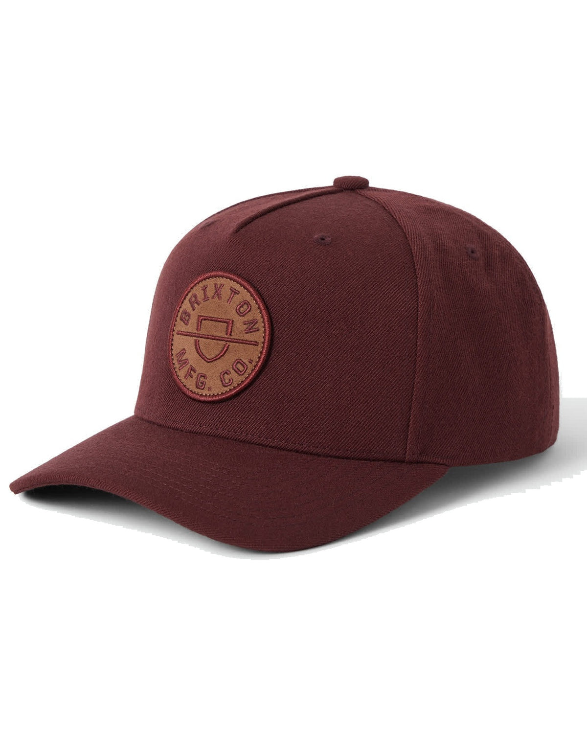 Brixton Crest C MP Men's Snapback Hat - Dark Brick / Brown