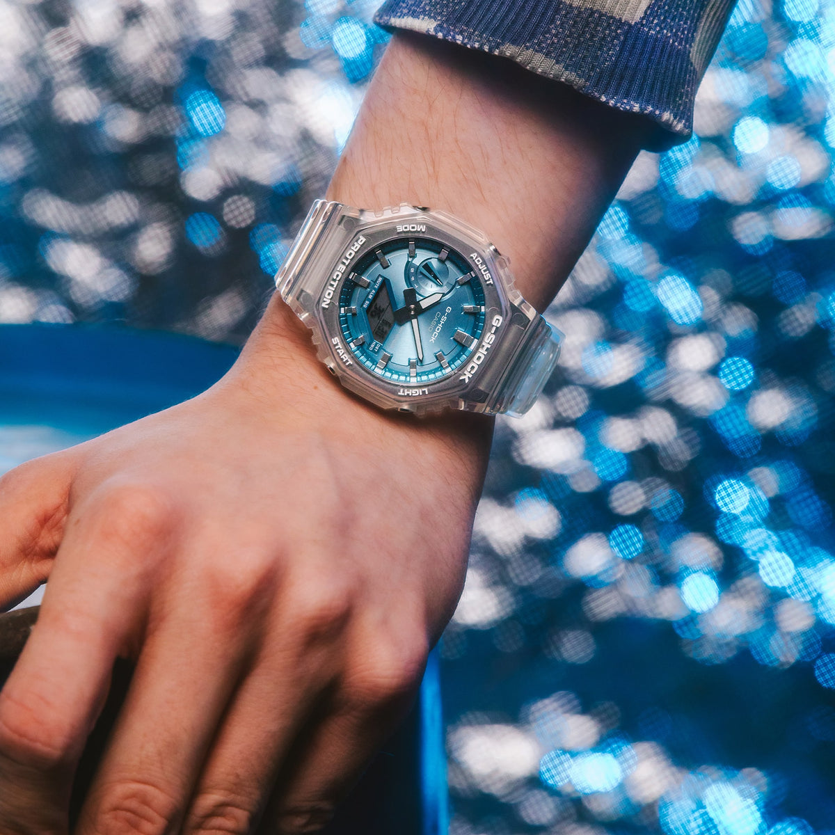 Casio G-Shock GA2100BM-7A2 Analog-Digital Watch - Sky Blue / Clear - alternate view