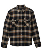 Brixton Bowery Flannel Button Down Shirt - Black / Cream