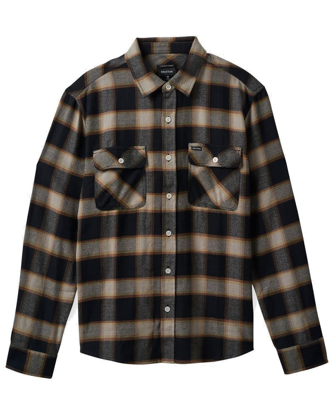 Brixton Bowery Flannel Button Down Shirt - Black / Cream