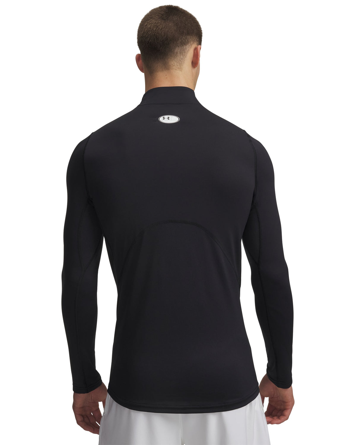 Under Armour Cold Gear Fitted Mock Neck - Black / White – detail view