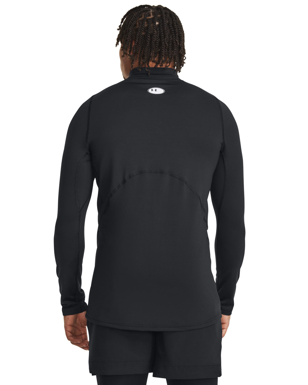 Under Armour Cold Gear Fitted Mock Neck - Black / White (002) – detail view