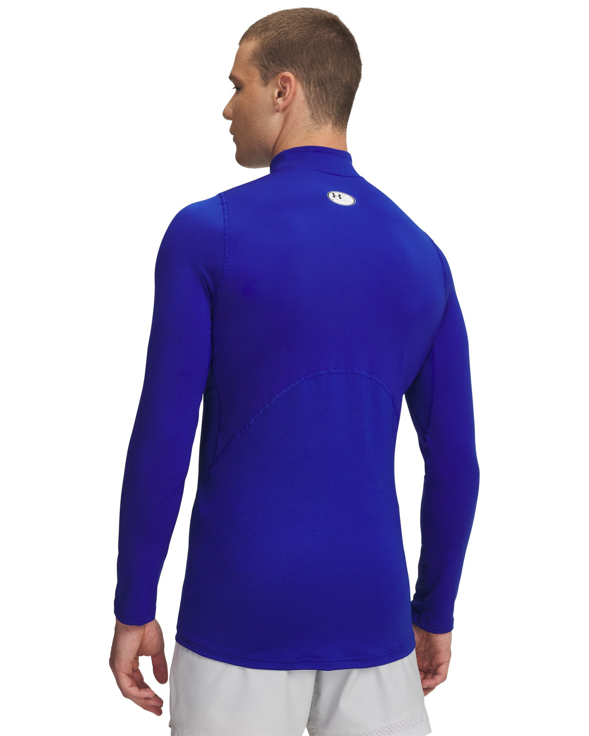 Under Armour Cold Gear Fitted Mock Neck - Royal / White – back view