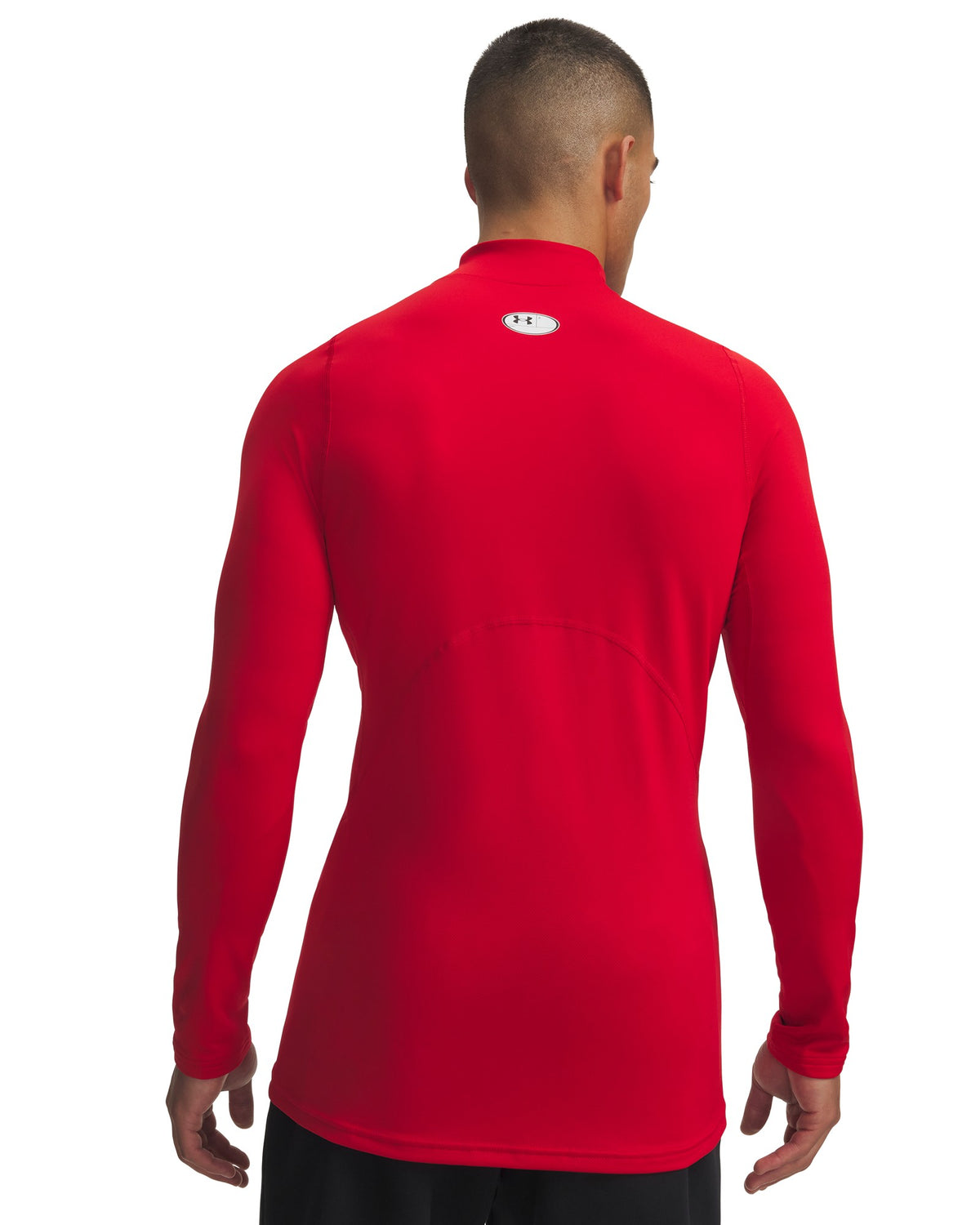 Under Armour Cold Gear Fitted Mock Neck - Red / White – back view