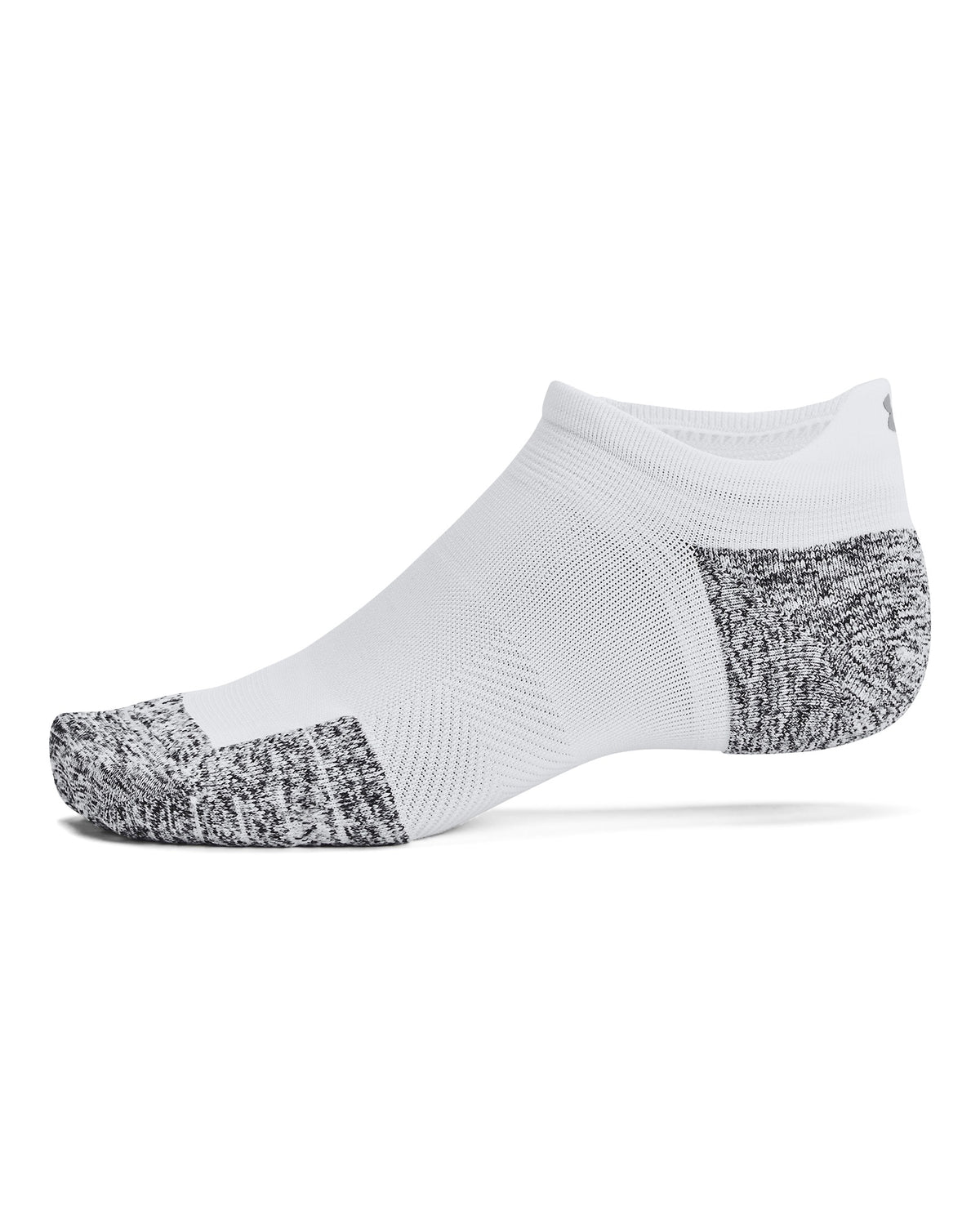 Under Armour ArmourDry Run Cushion 3-Pack No Show Socks - White / Halo Gray / Reflective – detail view