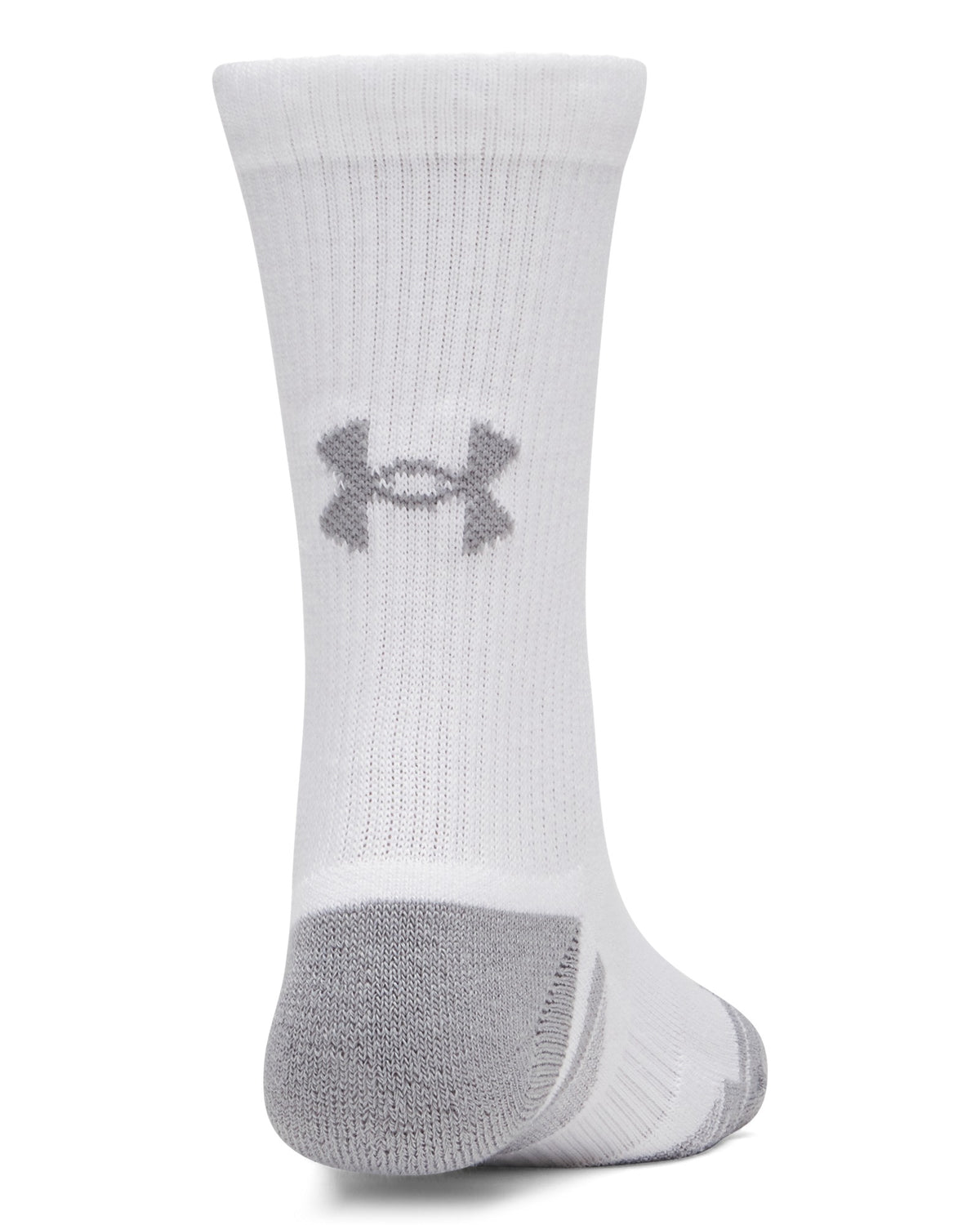 Under Armour Performance Tech Kids' 6-Pack Crew Socks - White / Steel – back view