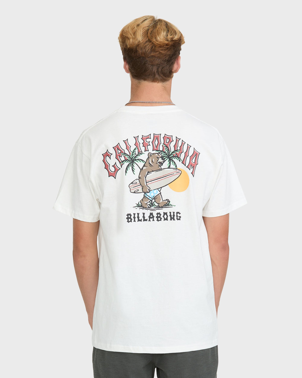 Billabong Mascot CA Basic Men's Short Sleeve T-Shirt - White - on model, back