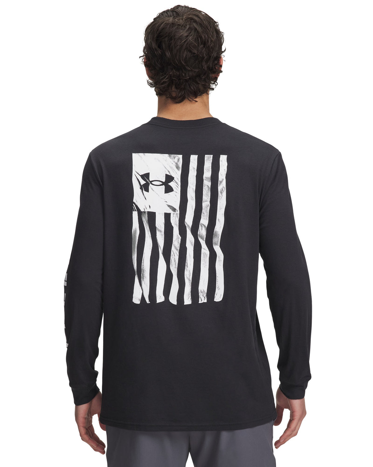 Under Armour Freedom Flag LS T-Shirt - Black / White – back view
