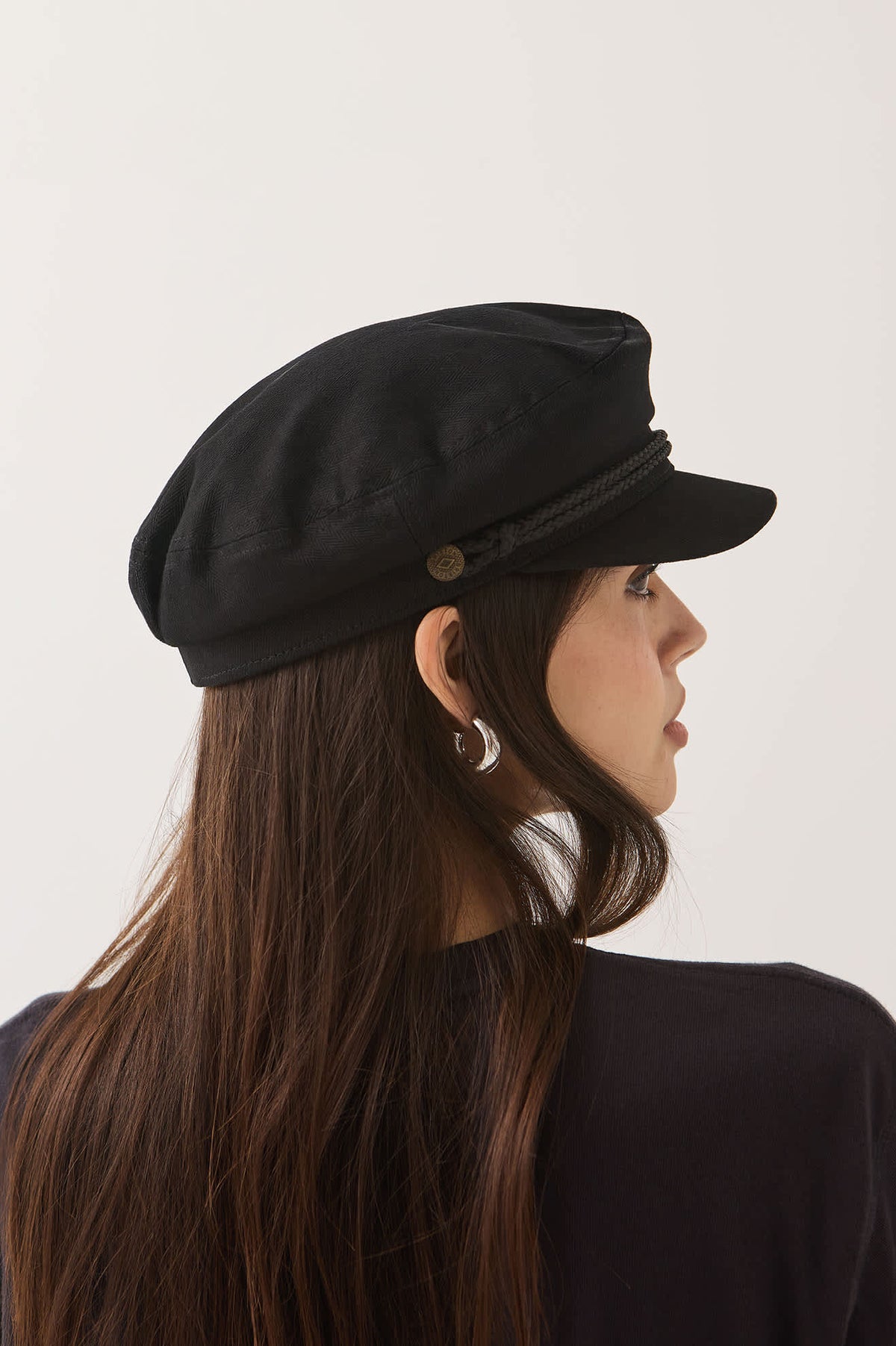 Brixton Fiddler Fisherman Cap - Black - on model, back