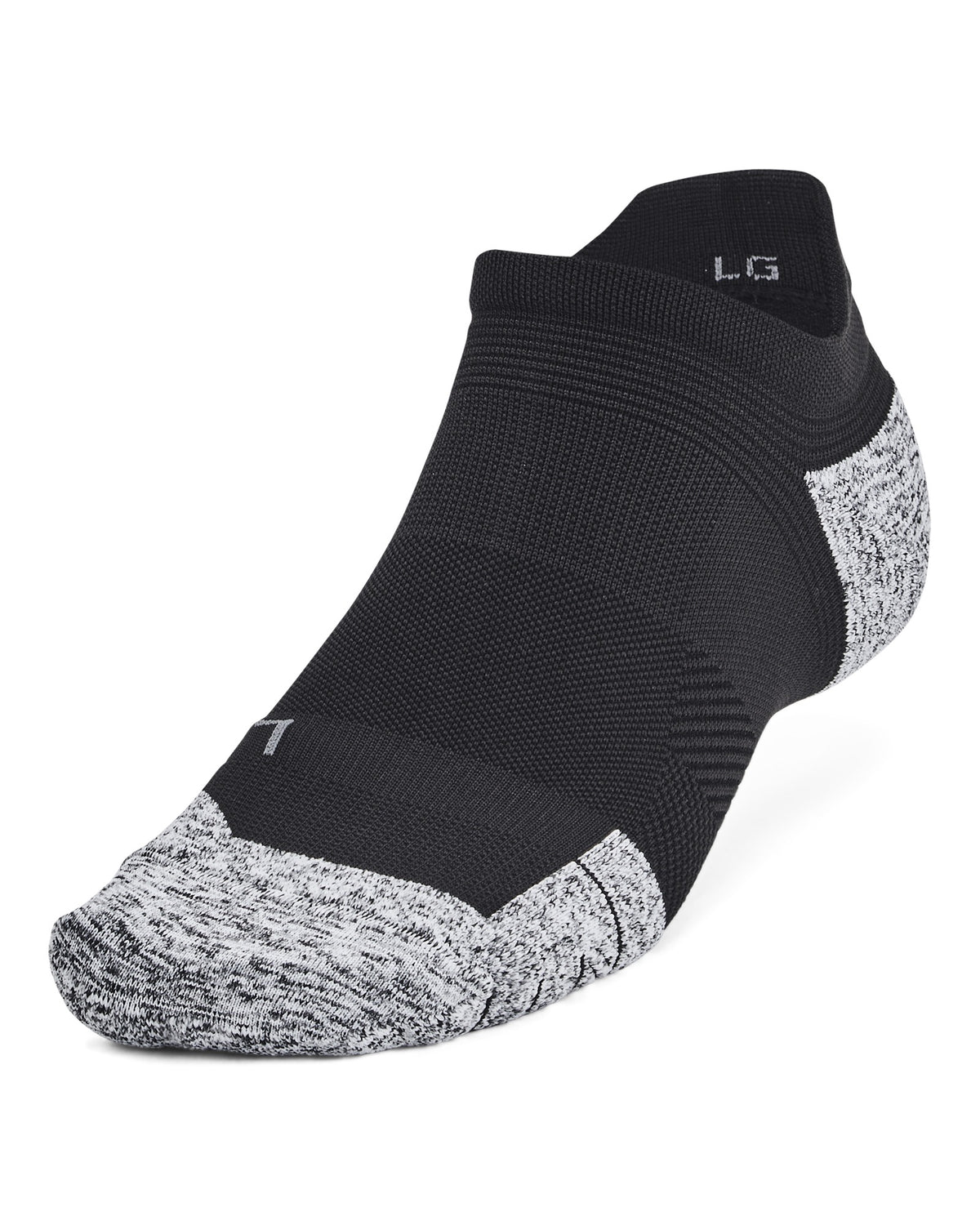 Under Armour Dry Run Cushion 3-Pack Socks - Black / Pitch Gray / Reflective – detail view