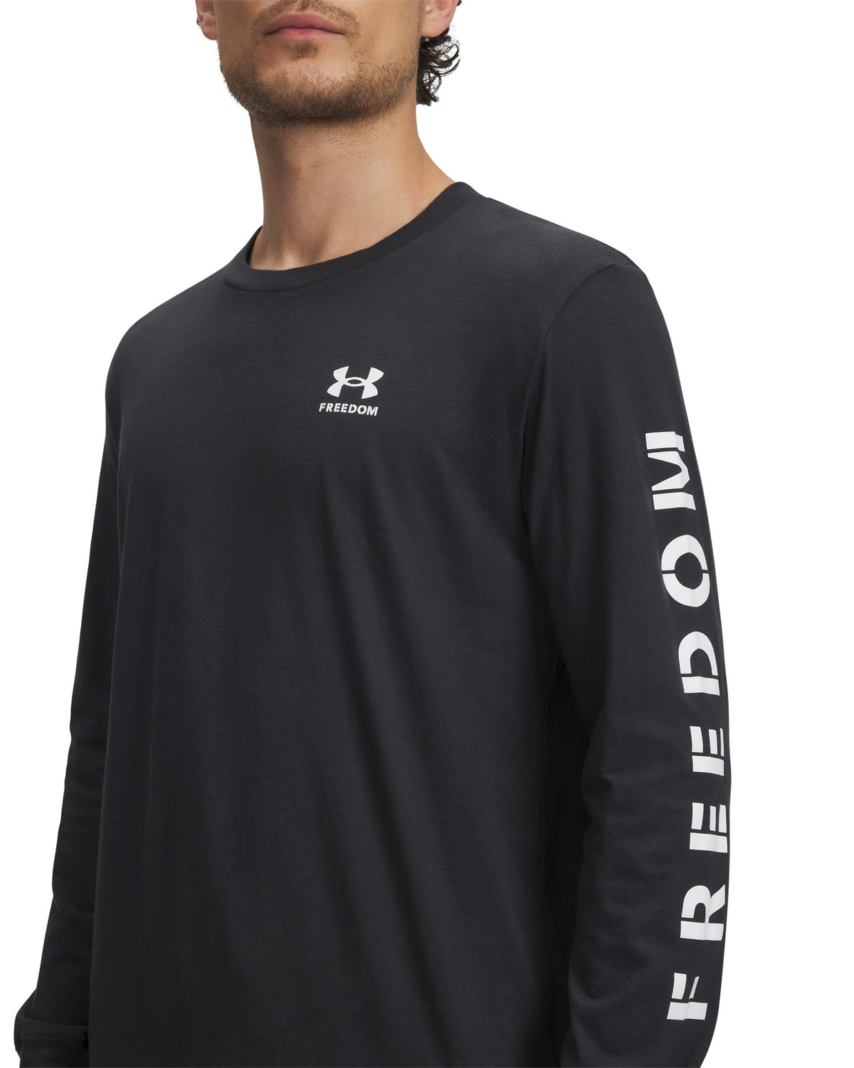 Under Armour Freedom Flag LS T-Shirt - Black / White – detail view