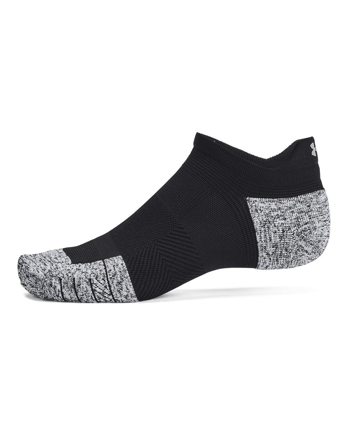 Under Armour Dry Run Cushion 3-Pack Socks - Black / Pitch Gray / Reflective – detail view