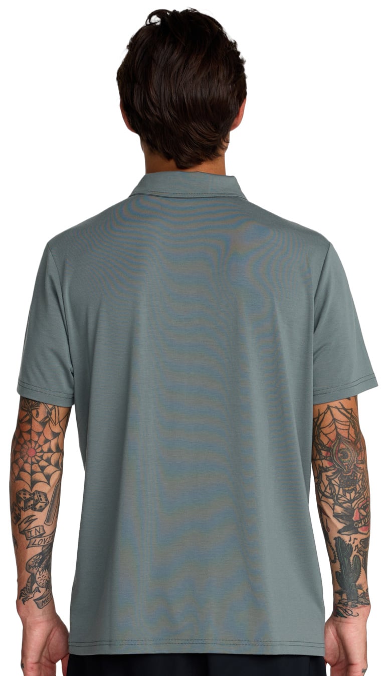 RVCA Balance Polo - Balsam Green – back view