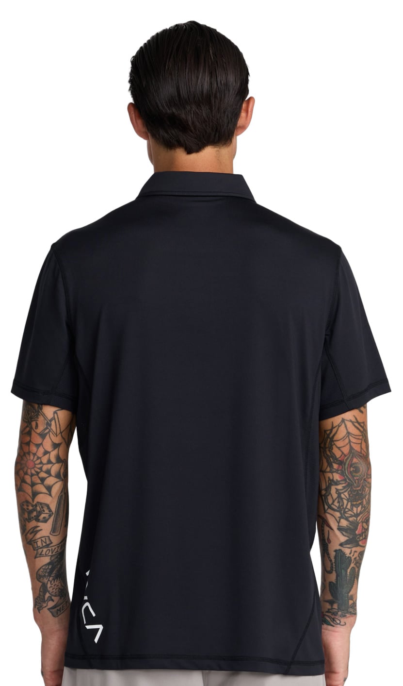 RVCA Sport Vent Polo - Black – back view