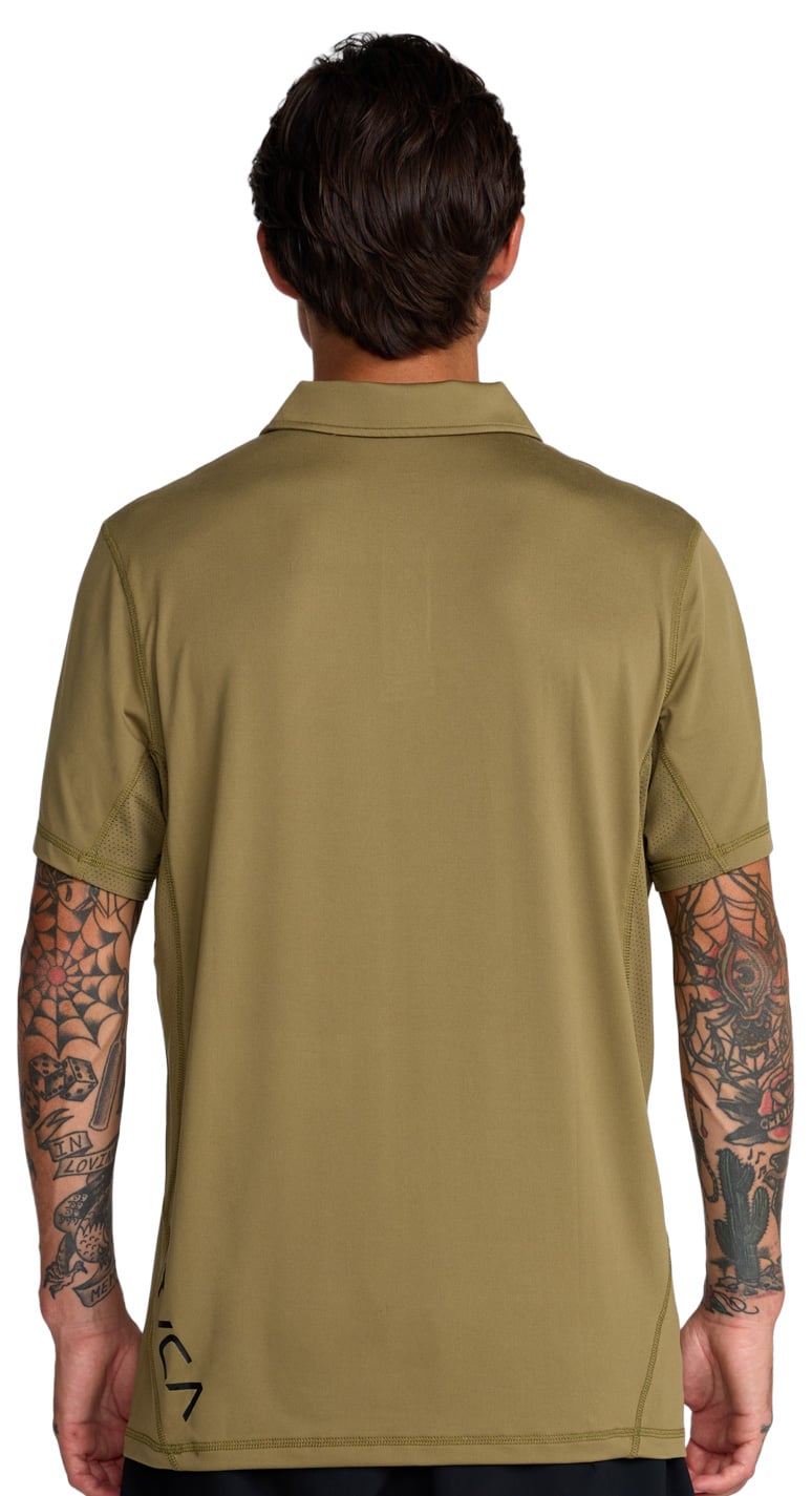 RVCA Sport Vent Polo - Light Olive – back view