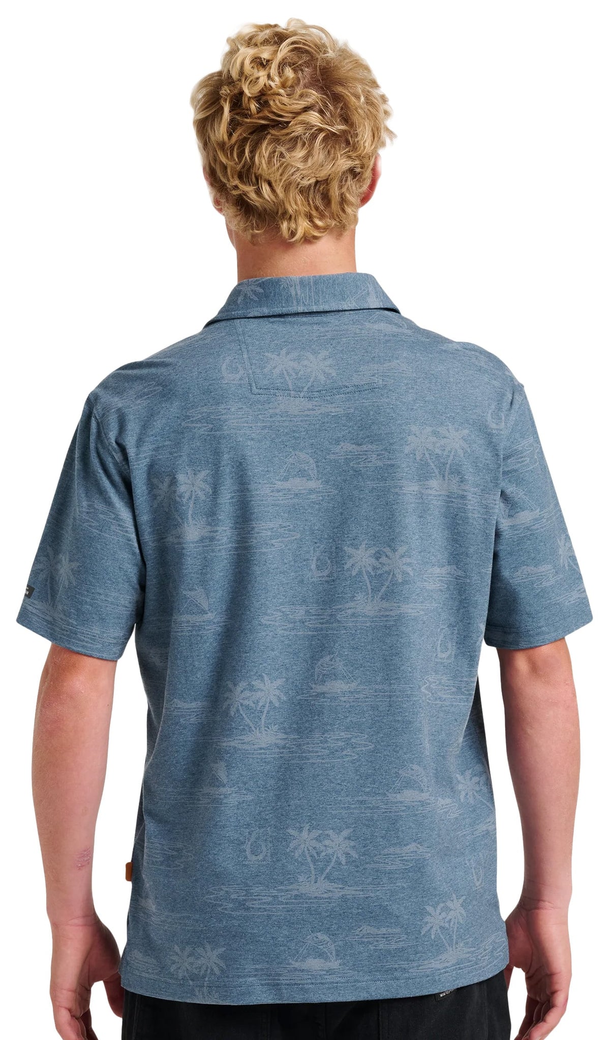 Quiksilver Waterman Island Daze Polo - Real Teel Heather – back view