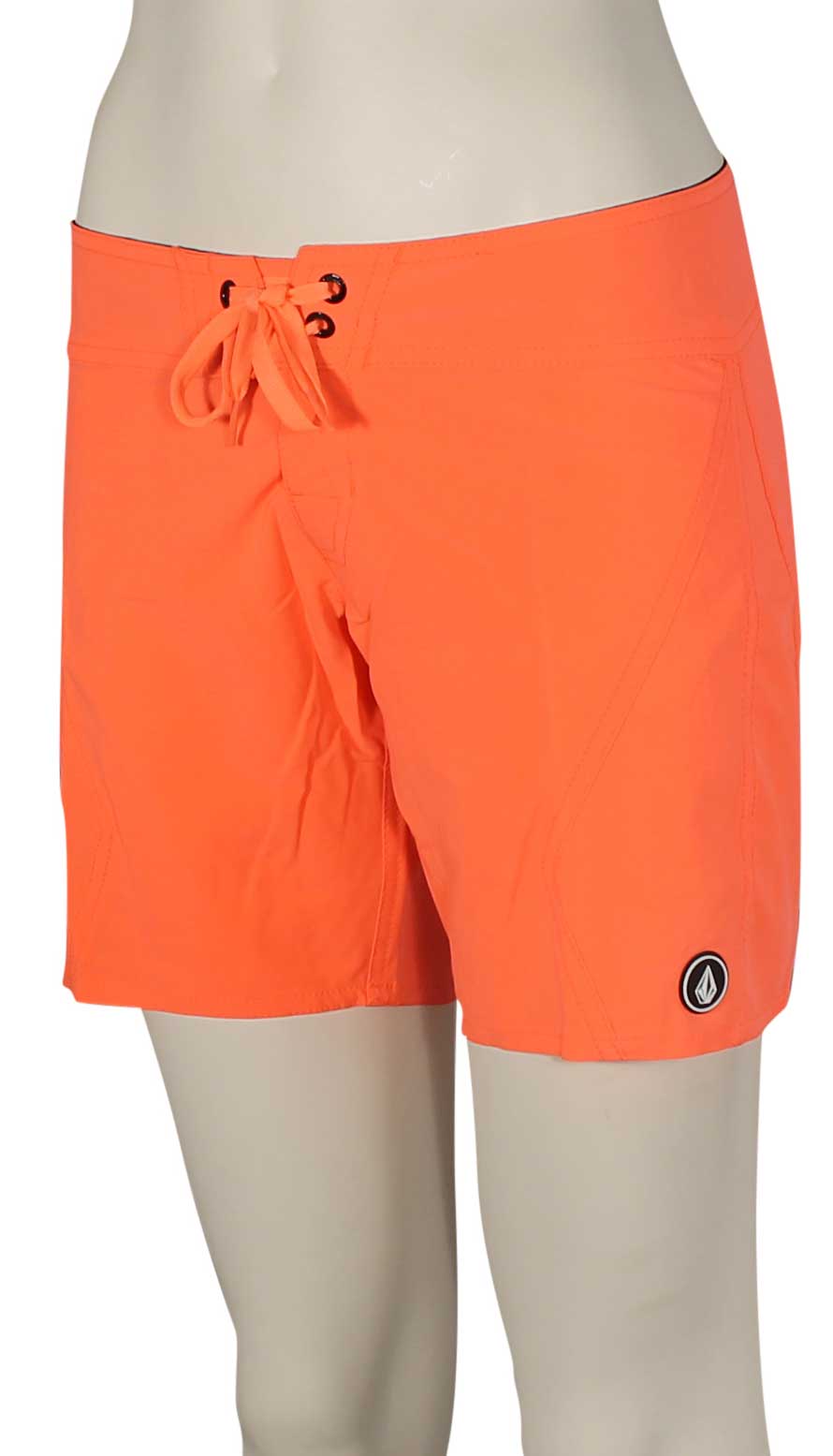 Volcom Simply Solid 7" Women's Boardshorts - Electric Coral, front view