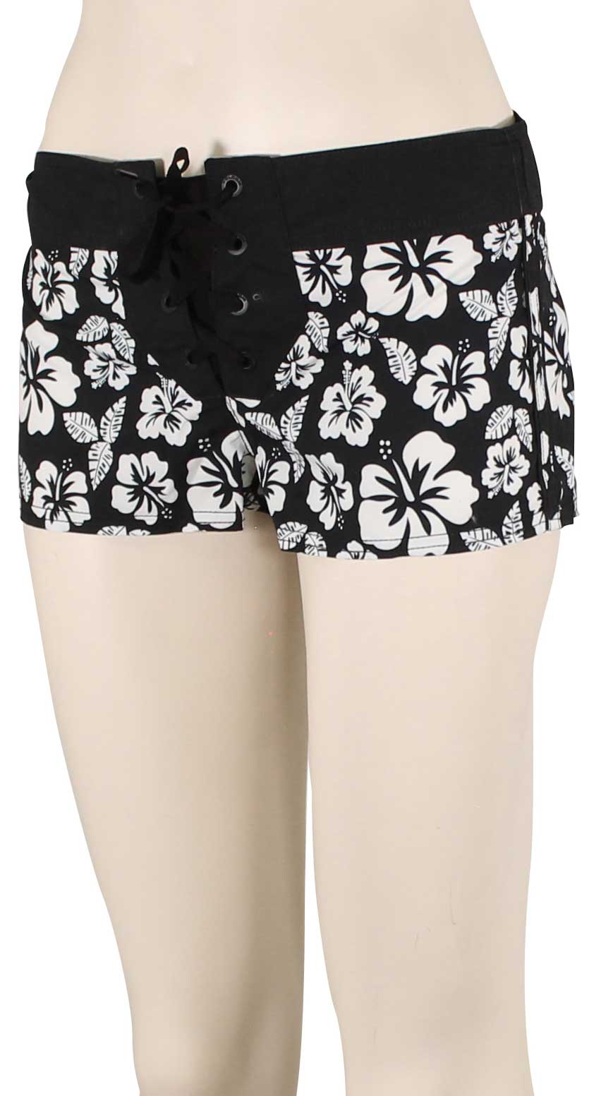Volcom Coco 1.5" Women's Boardshorts - Black Combo, front view