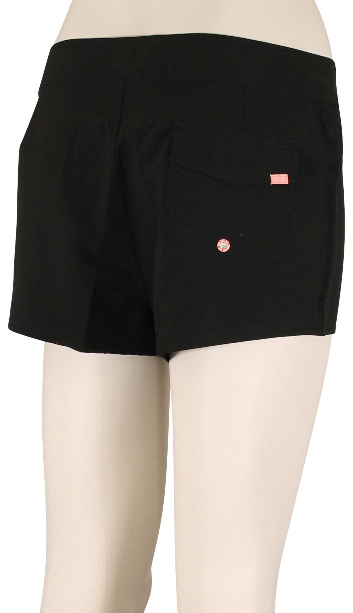 SisstrEvolution Deep Azul 2" Women's Boardshorts - Solid Black – back view