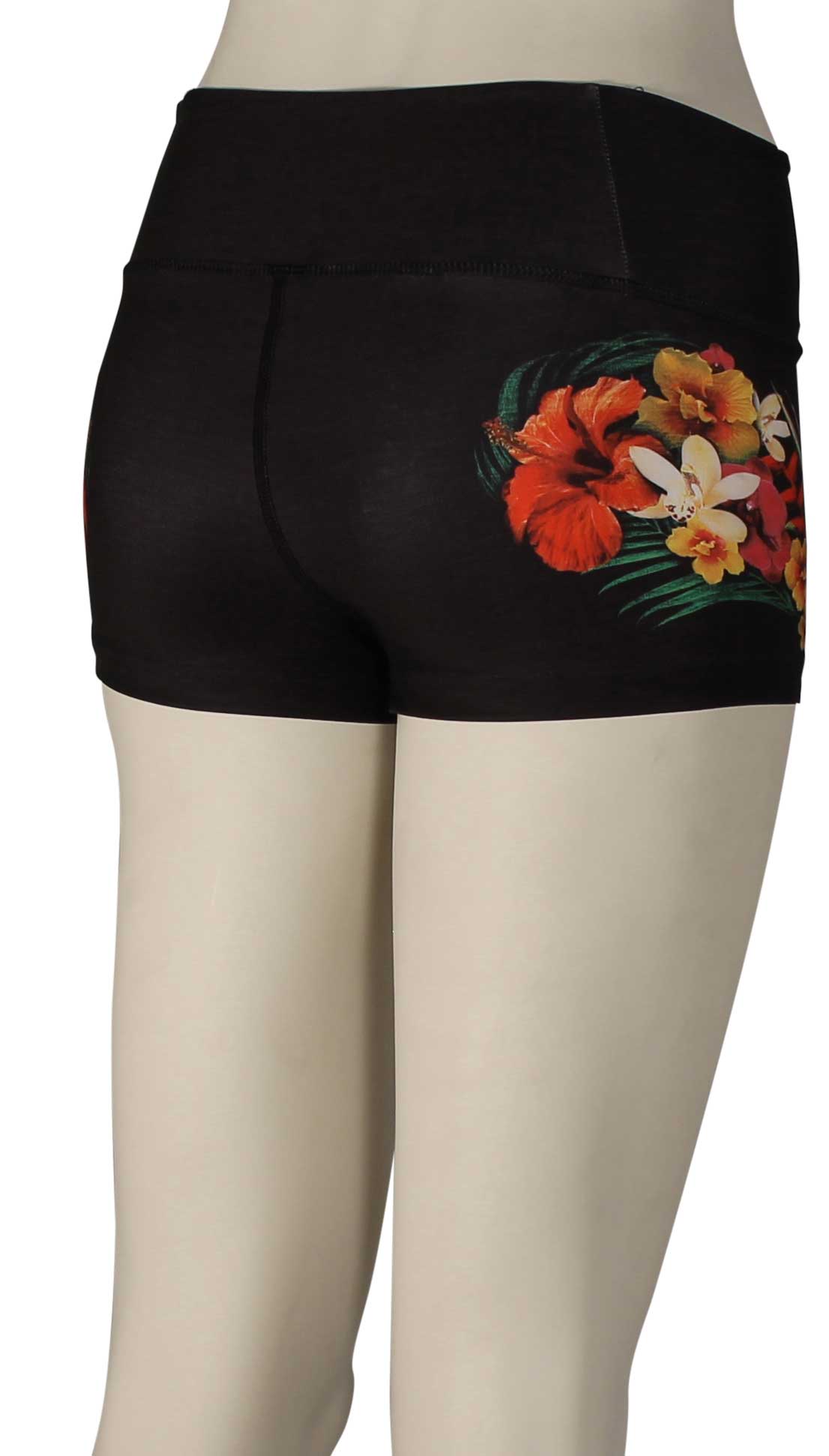 Hurley Women's Compression Floreal Surf Shorts - Black – back view