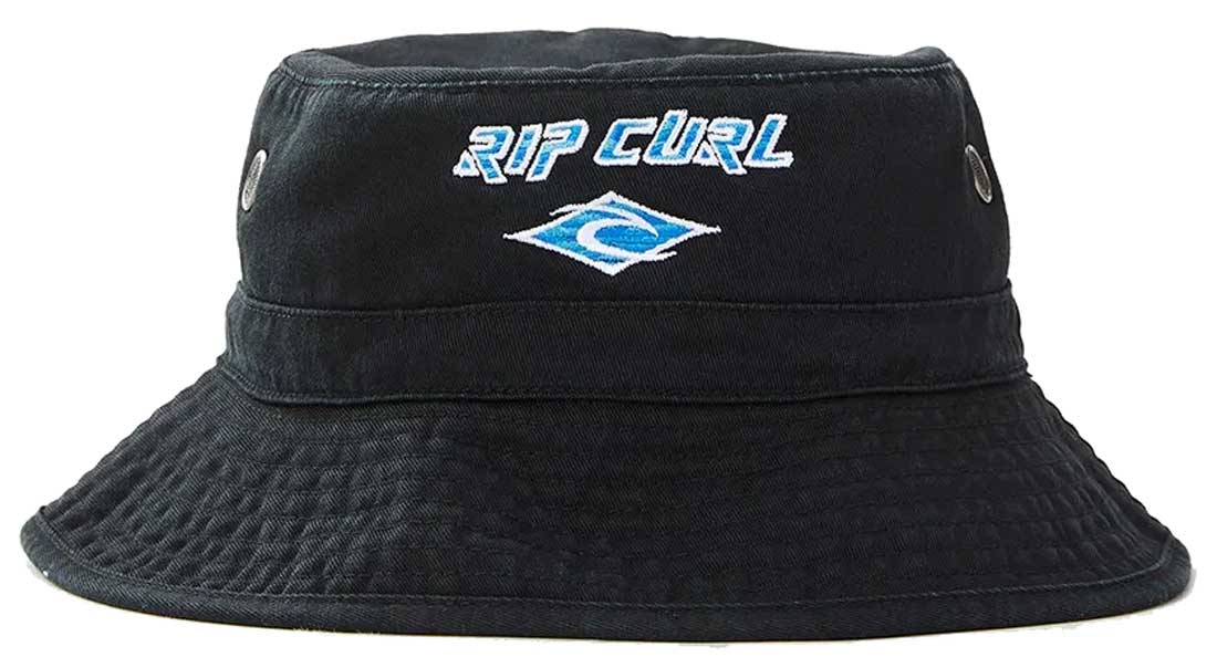 Rip Curl Icons Mid Brim Bucket Hat - Washed Black