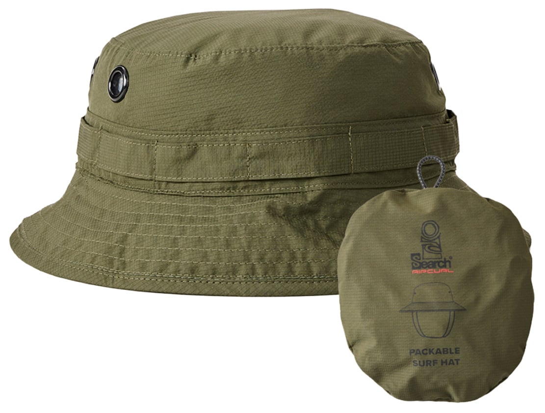 Rip Curl Search Packable Mid Brim Hat - Deep Cactus – back view