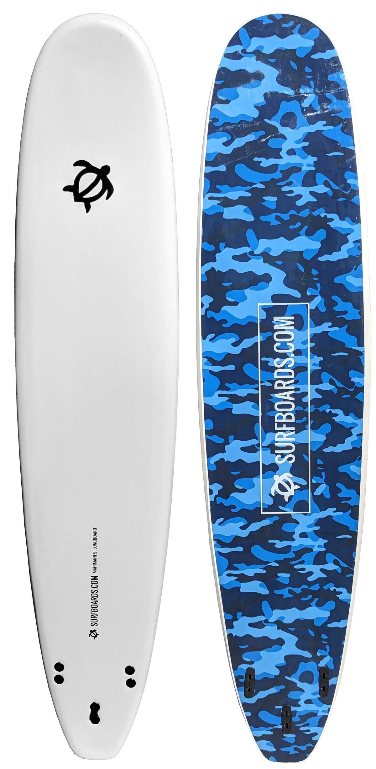 Surfboards.com Mahi Mahi 9' Longboard Surfboard - Blue Camo
