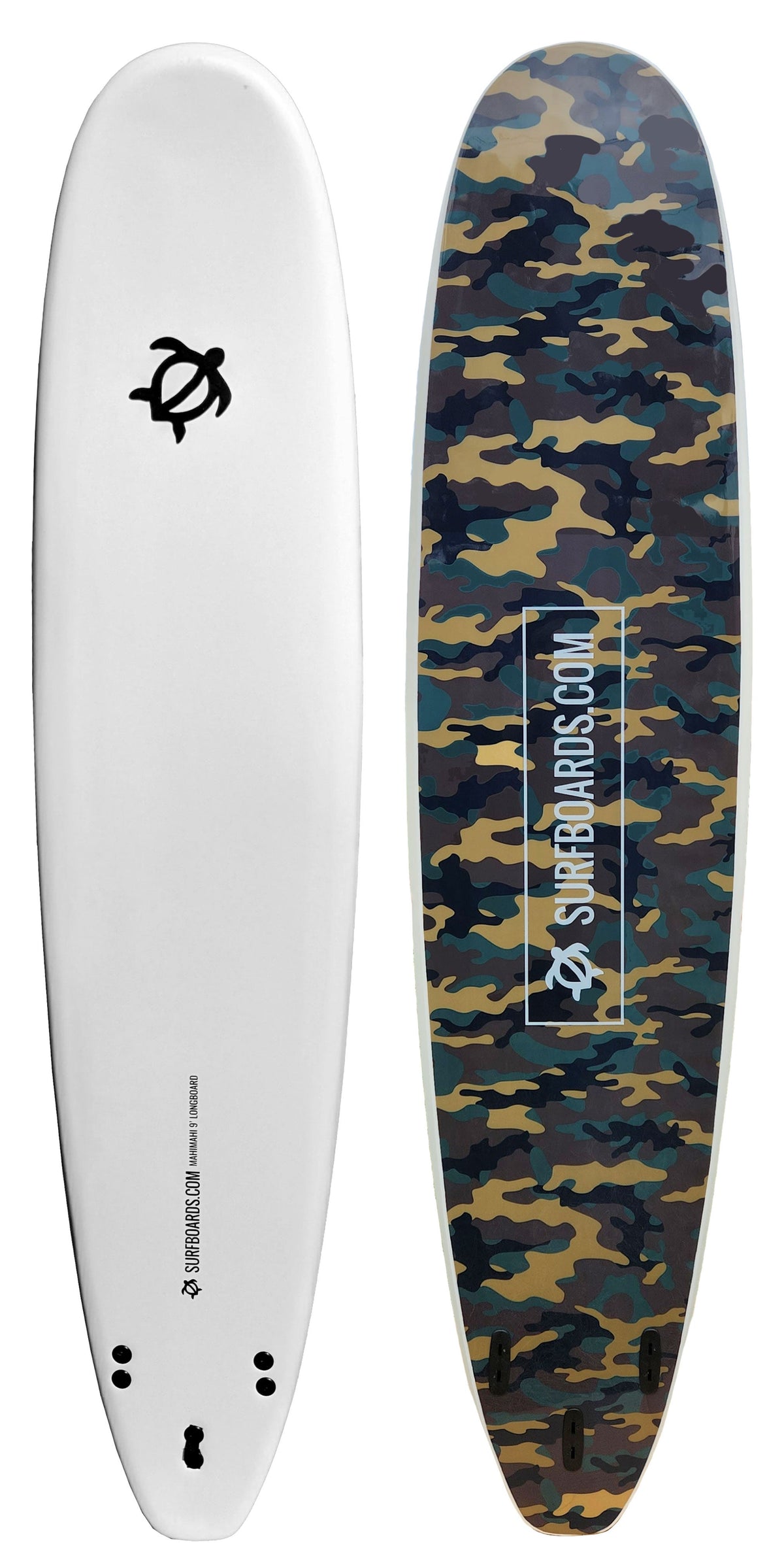 Surfboards.com Mahi Mahi 9' Longboard Surfboard - Green Camo