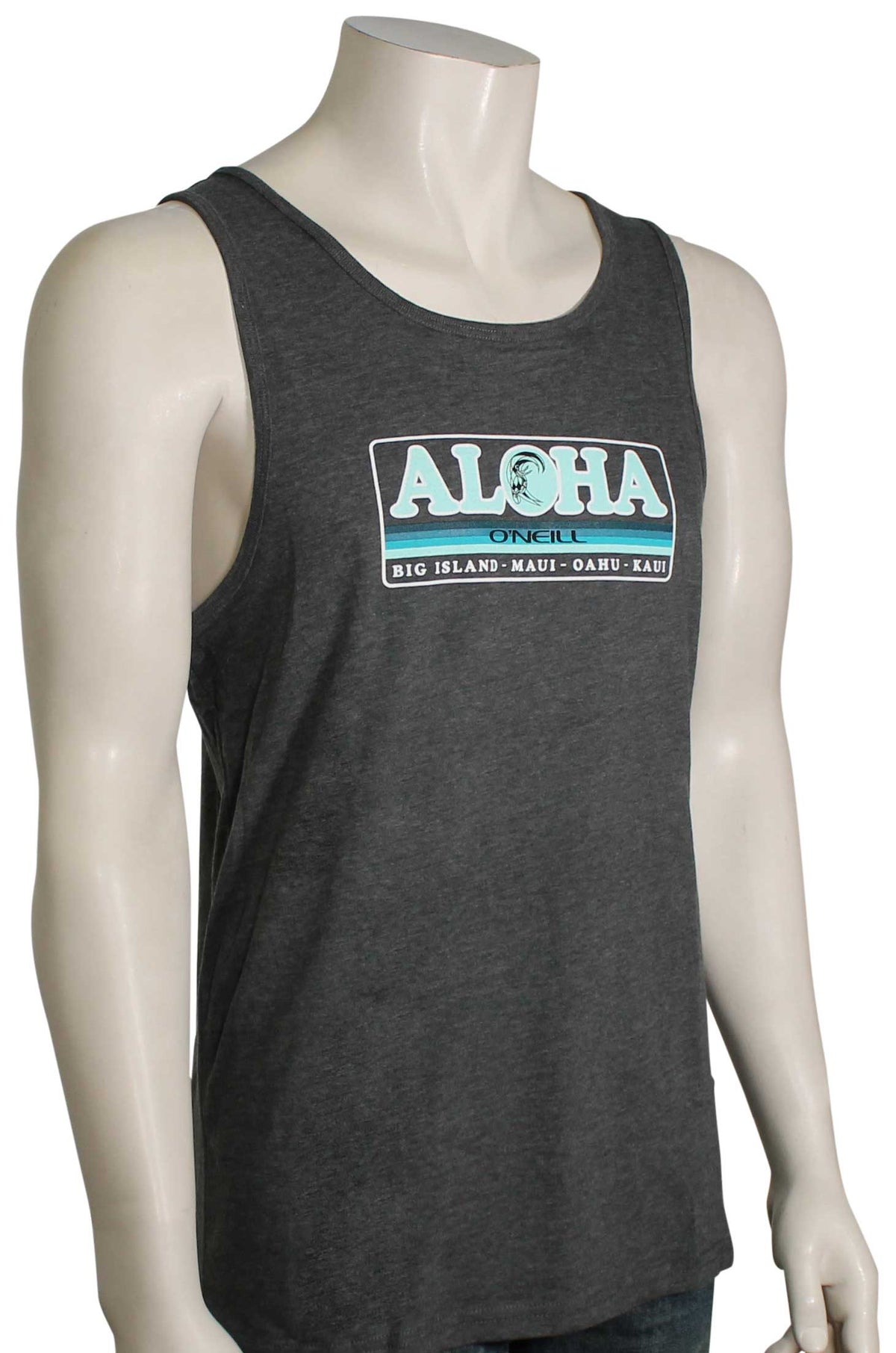O'Neill Aloha Retro Tank - Charcoal Heather, front view