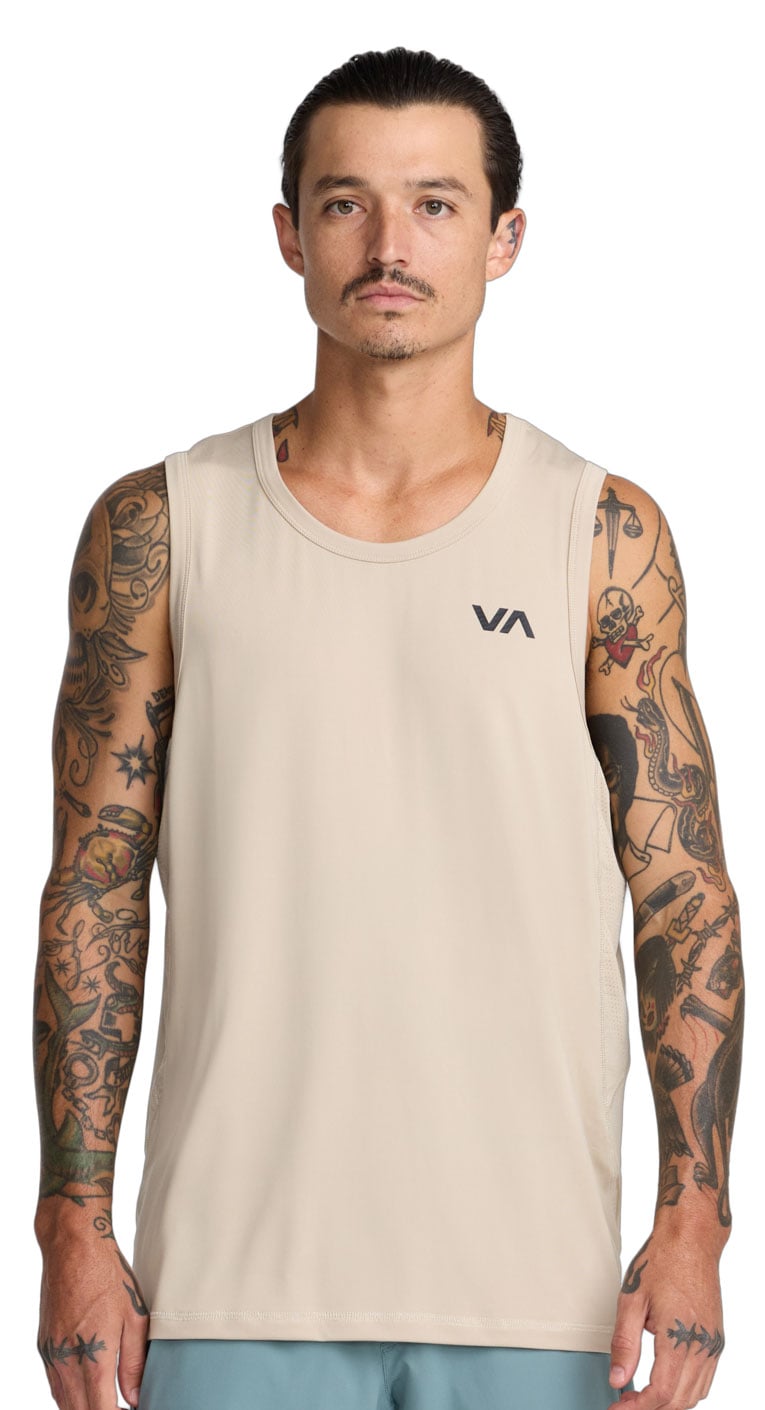 RVCA Sport Vent Men's Performance Tank - Light Khaki