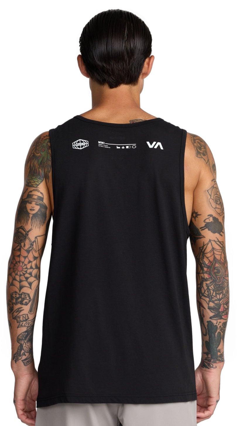 RVCA World Hex Men's Tank - Black – back view