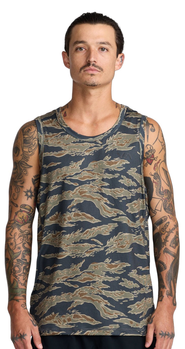 RVCA Sport Vent Men's Performance Tank - Tiger Camo