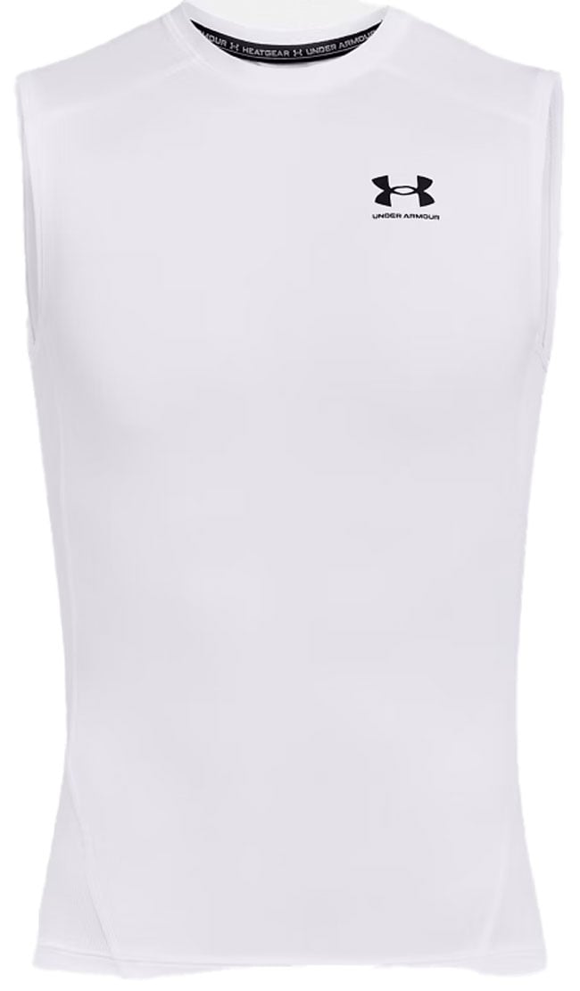 Under Armour Men’s HeatGear Compression Sleeveless Shirt - White