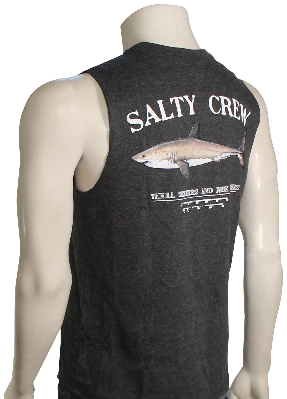 Salty Crew Bruce Muscle Tank - Dark Grey Heather, back view