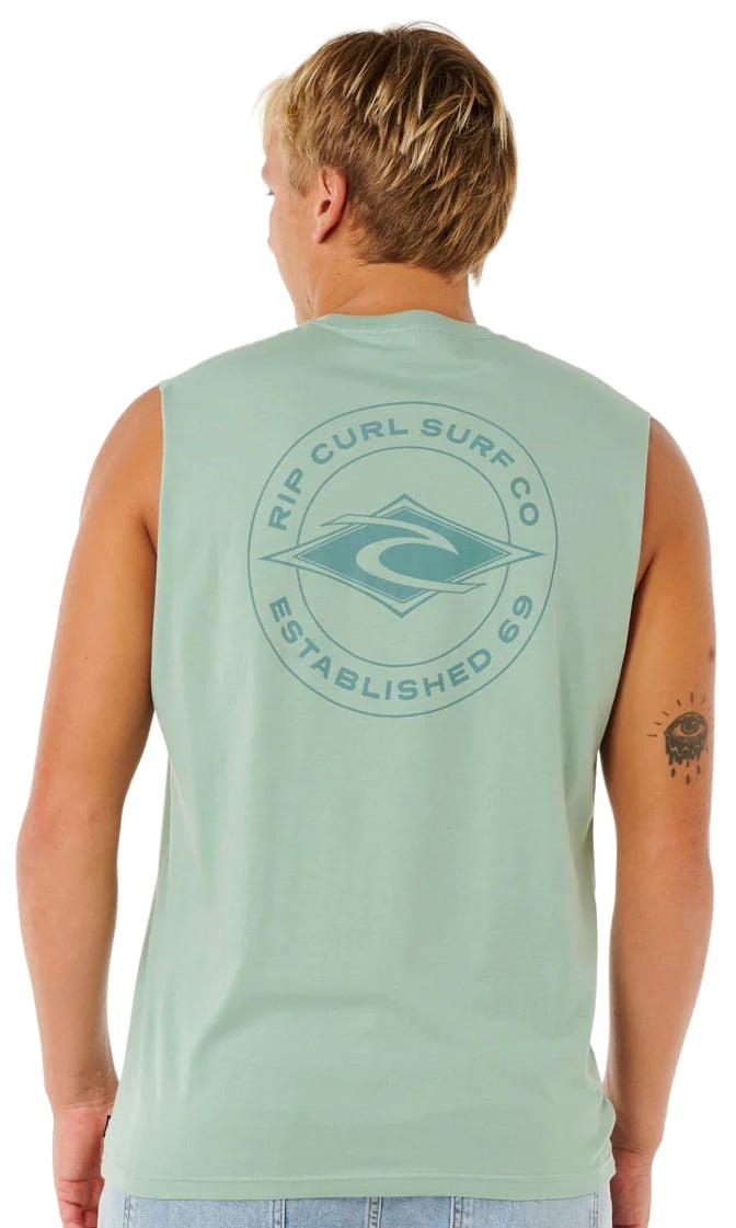 Rip Curl Staple Men's Muscle Tank - Aloe – back view