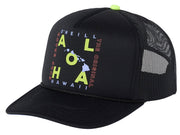 O'Neill Women’s Rivi Hawaii Trucker Hat - High Crown Snapback Cap with Mesh Back, Black