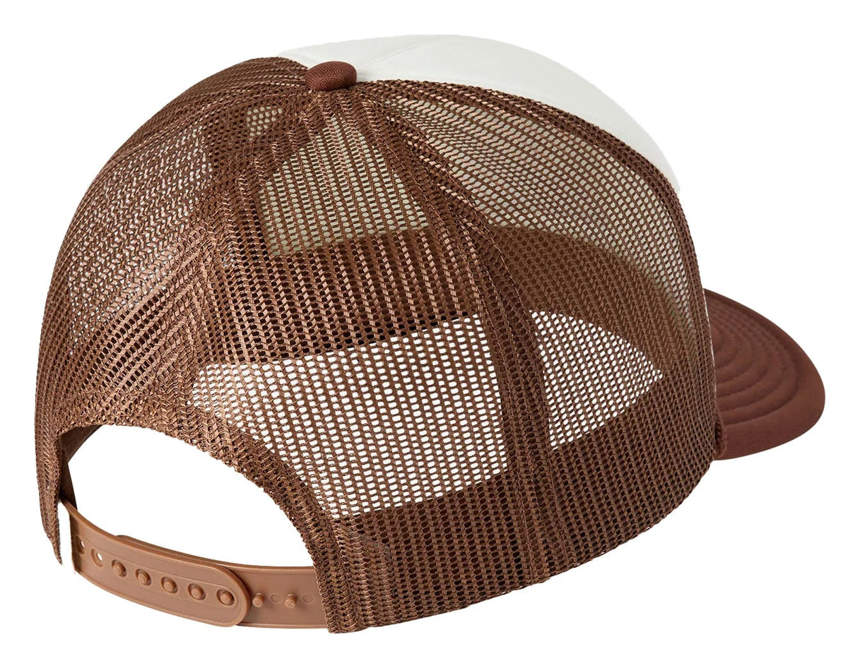 O'Neill Women’s Hexa Patch Trucker Hat - High Crown Snapback Cap, Coconut Brown – back view